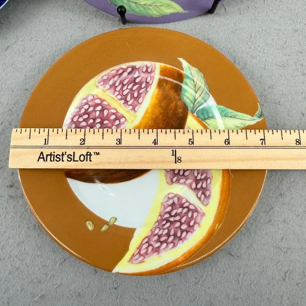 Philippe Deshoulieres Limoges Fruits‎ Exotiques Dessert Plates Set of 4 France